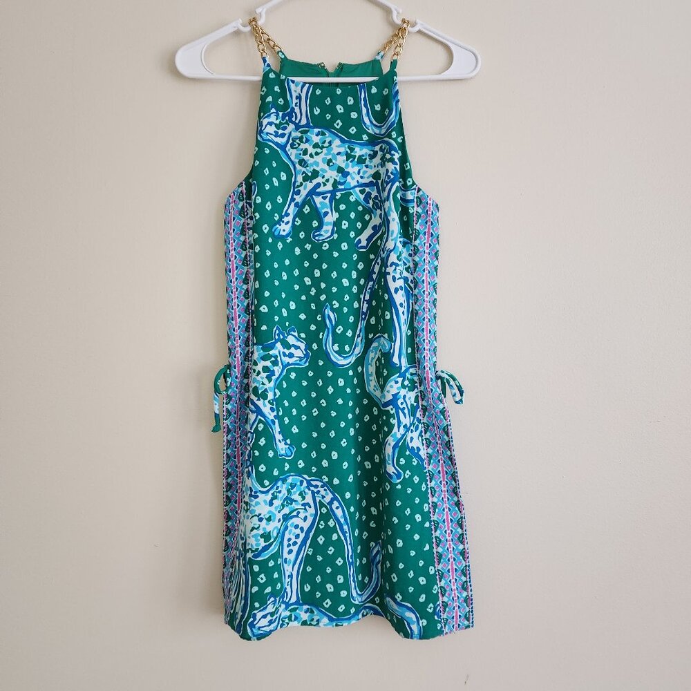 Lilly Pulitzer Green and Blue Animal Print Dress